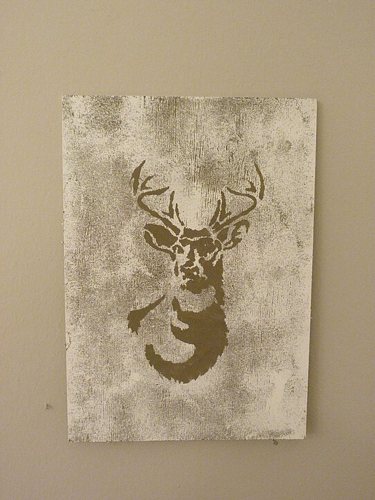 Ein weihnachtlicher Hirsch für die Wand